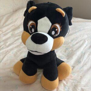 Cute Black Cartoon Dog Plush Toy NWT